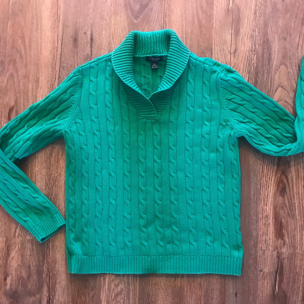 Ralph Lauren Chaps -  Shawl collar cable knit